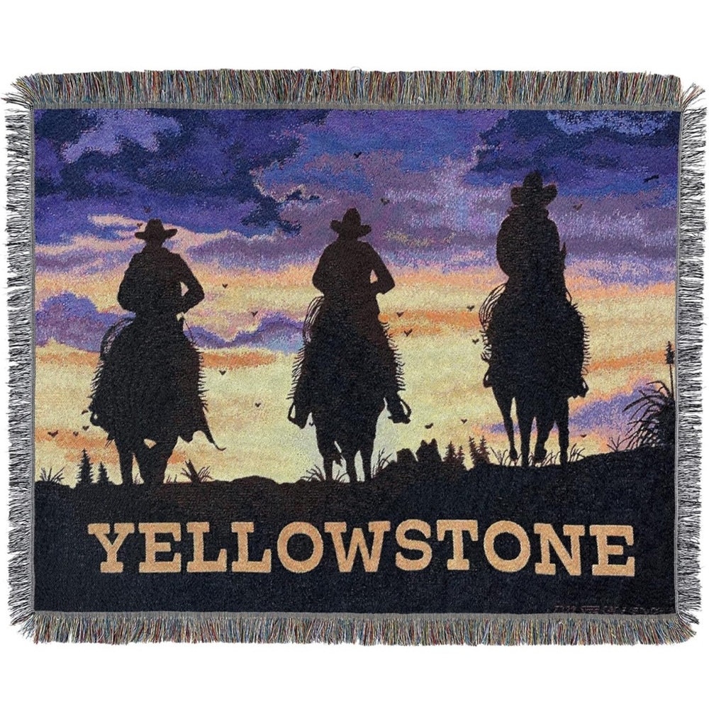 Yellowstone woven tapestry throw blanket Giddy Up